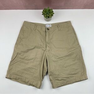 Saddlebred Solid Tan Khaki Casual Shorts Men Size 36 With Pockets